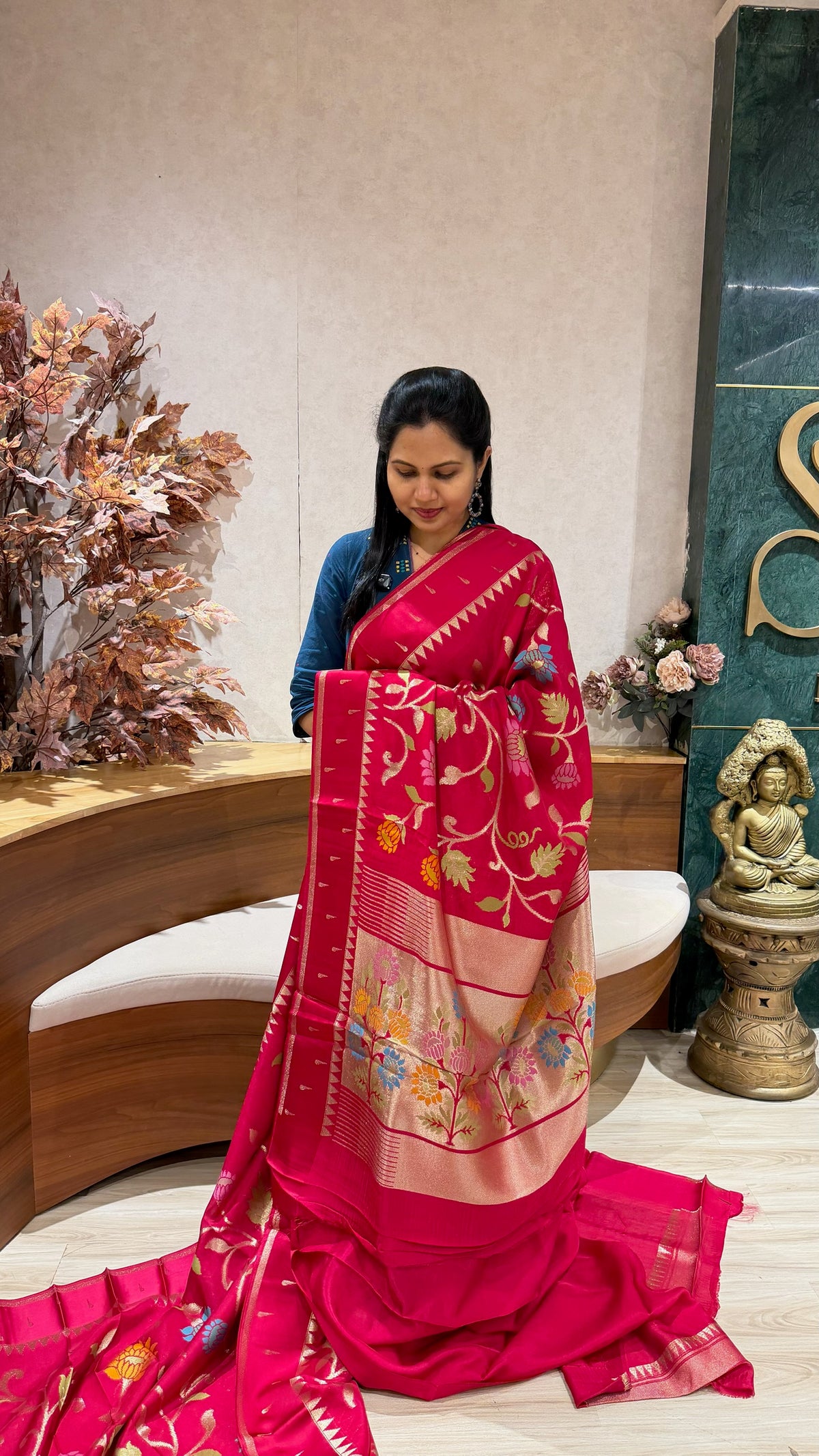 Kosa silk jhamdani pink
