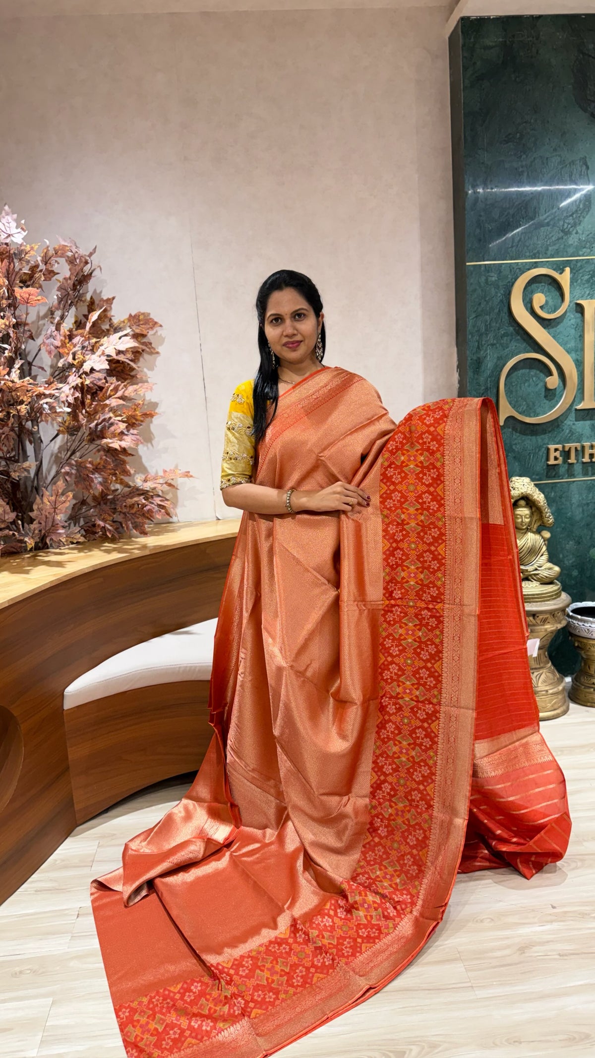 Banaras Tissue patola orange