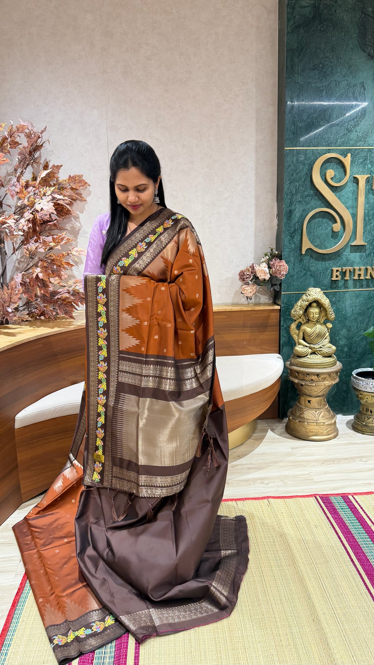 Fancy silk Tanjore print