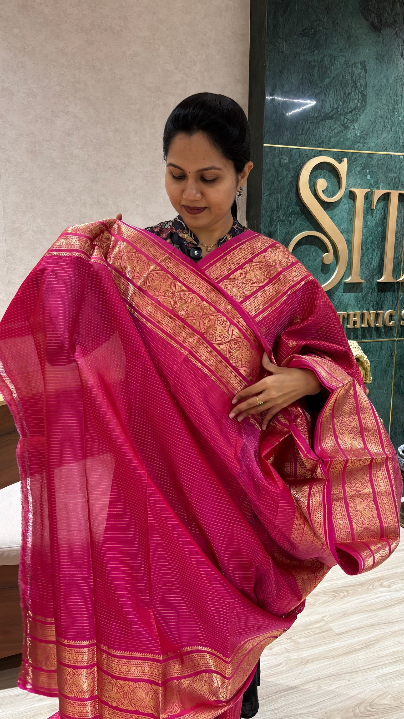 Handloom kanchi pattu pink