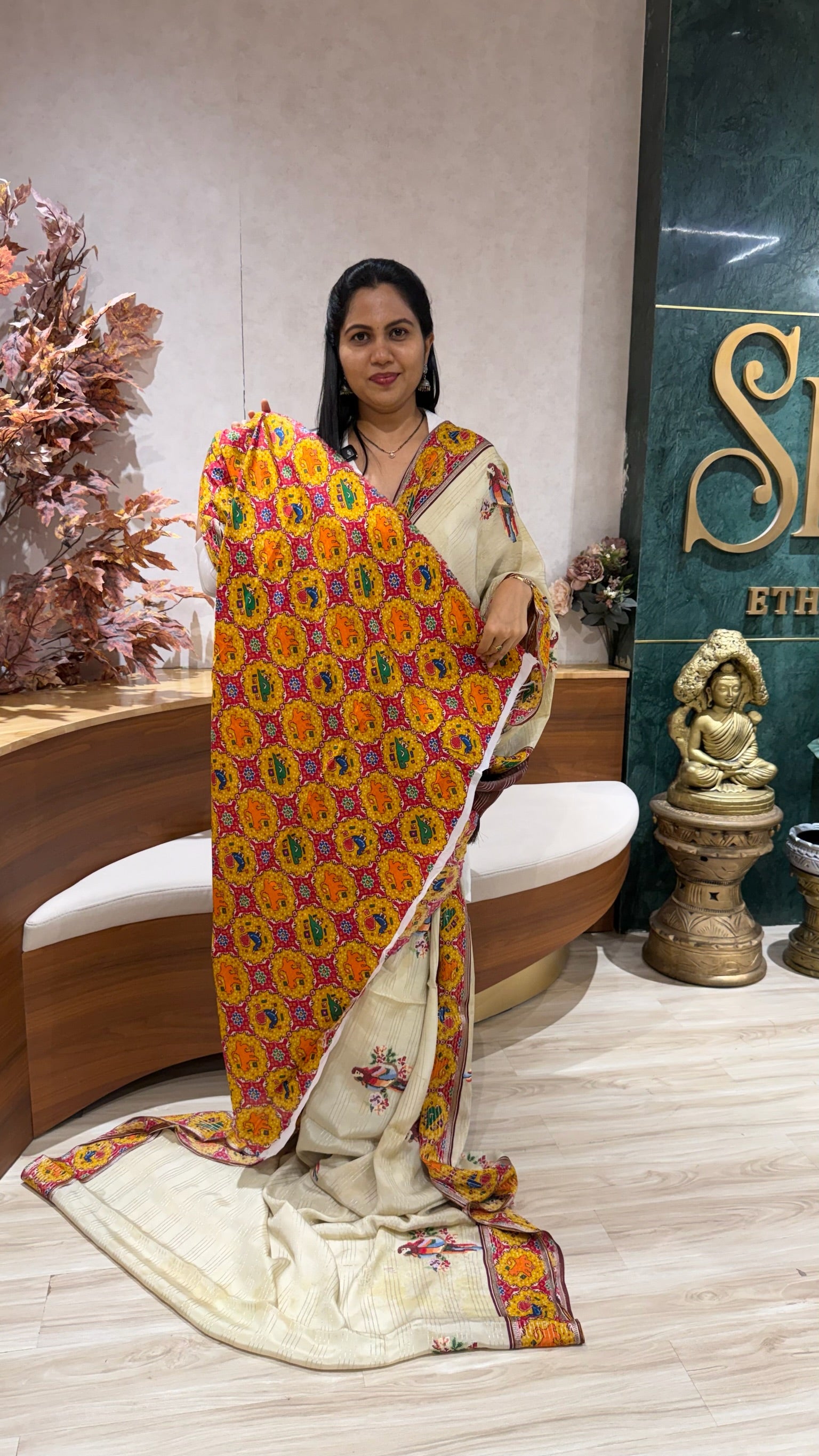 Crepe embroidery
