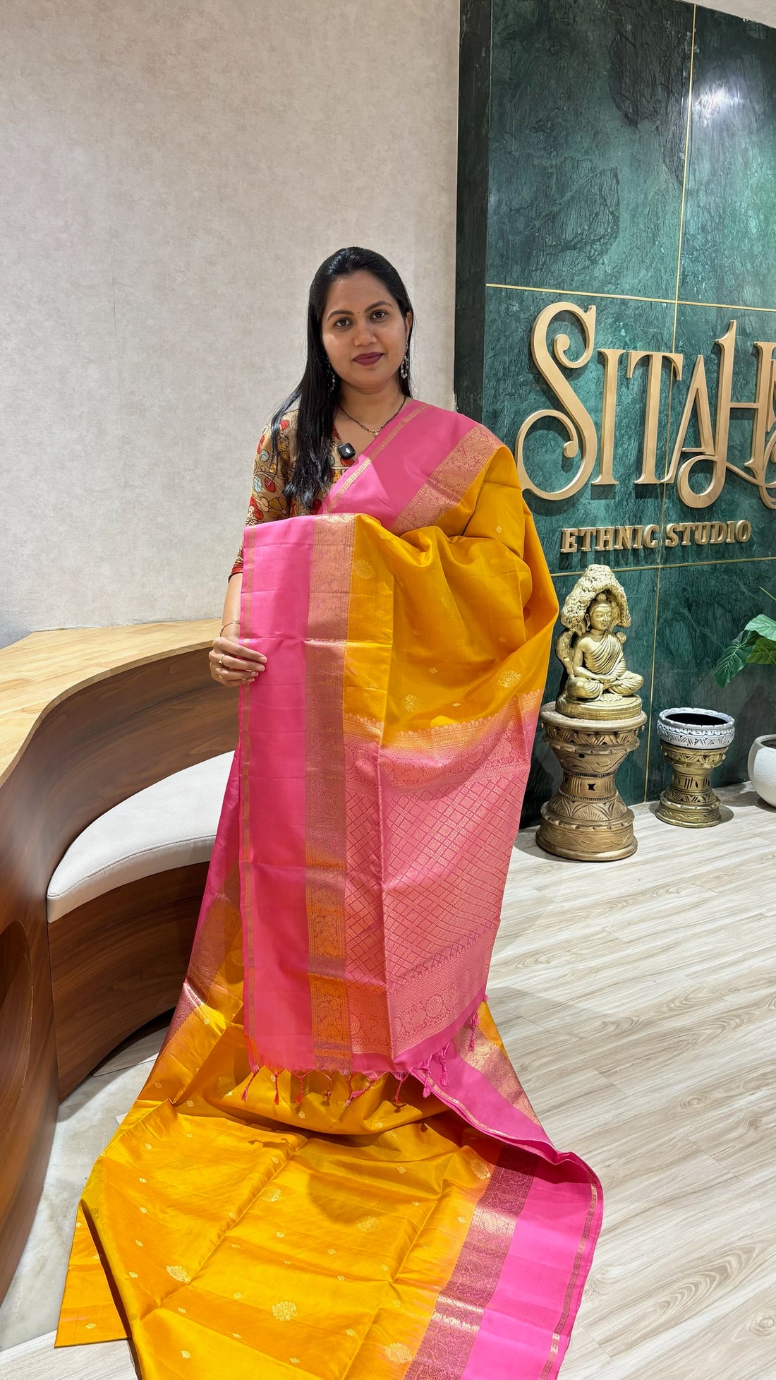 Handloom kanchi yellow