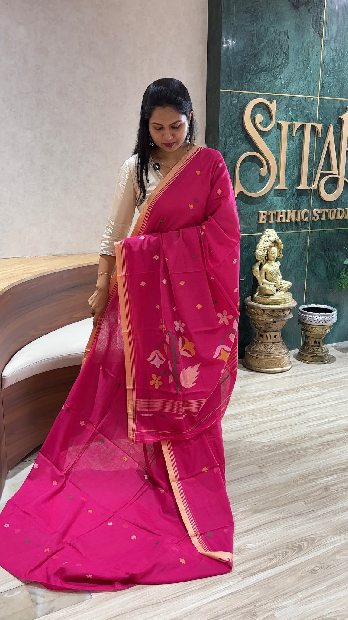 Jhamdani cotton pink