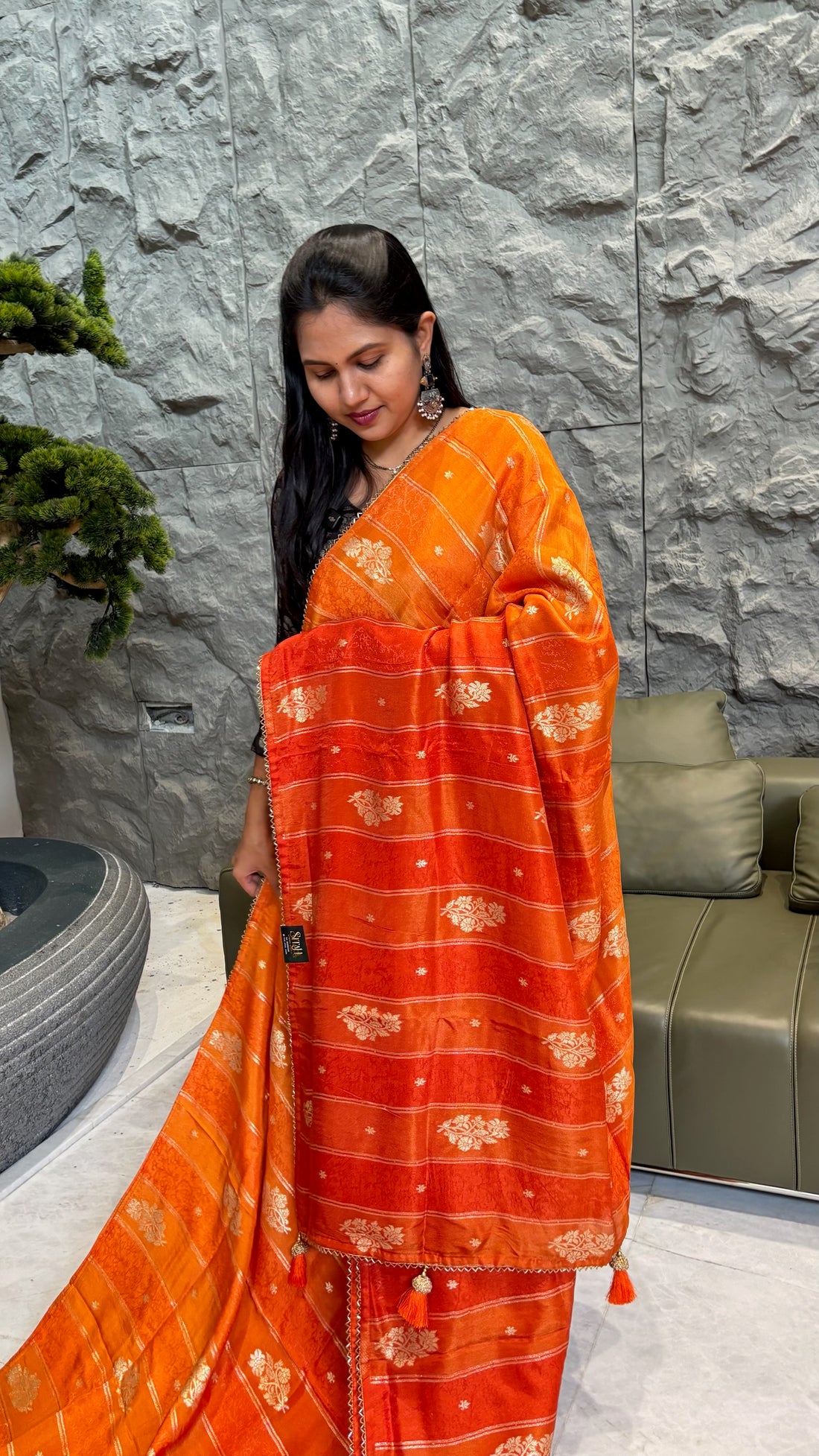 Fancy banaras orange