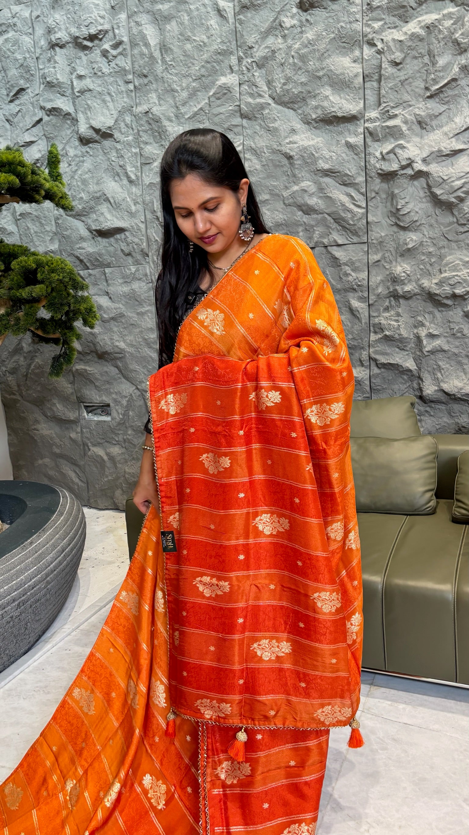 Fancy banaras orange