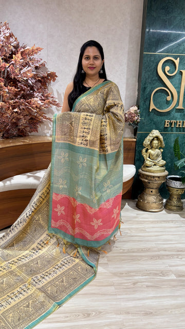 Madhubani art silk