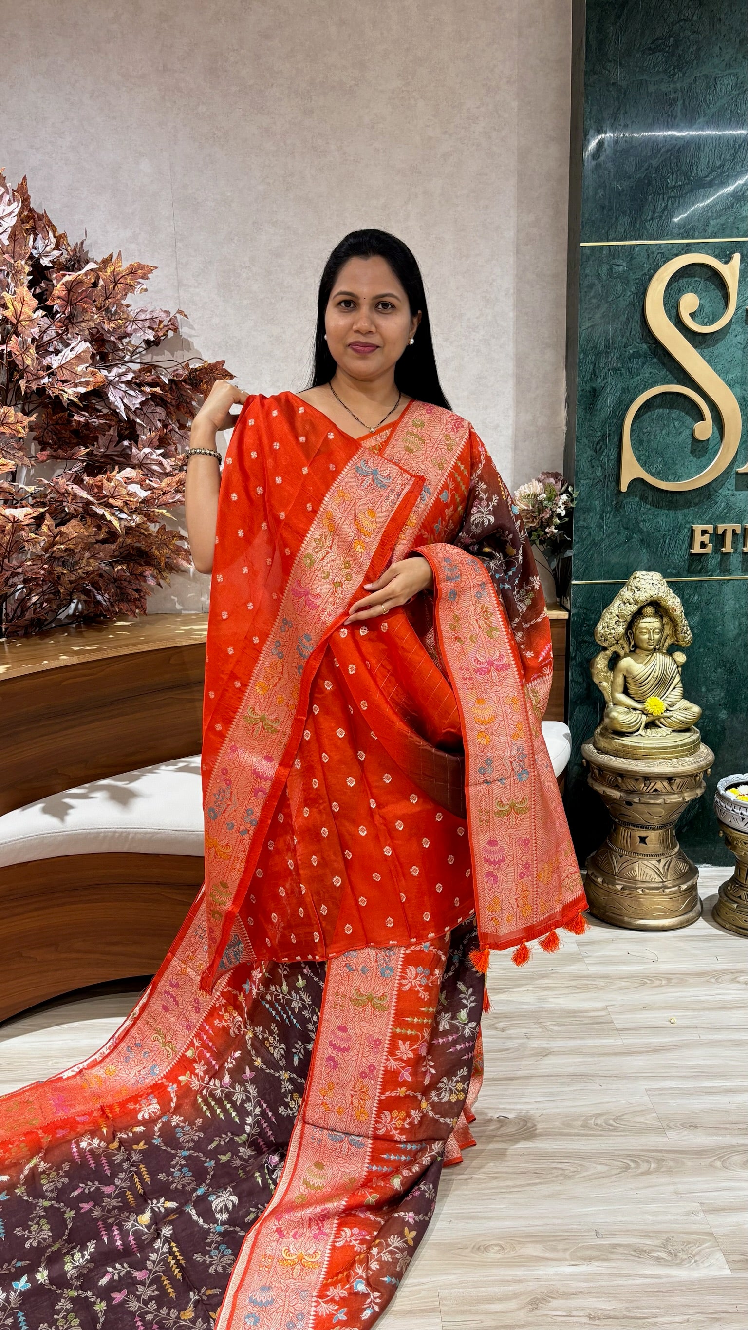 Tussar georgette design 3 allover