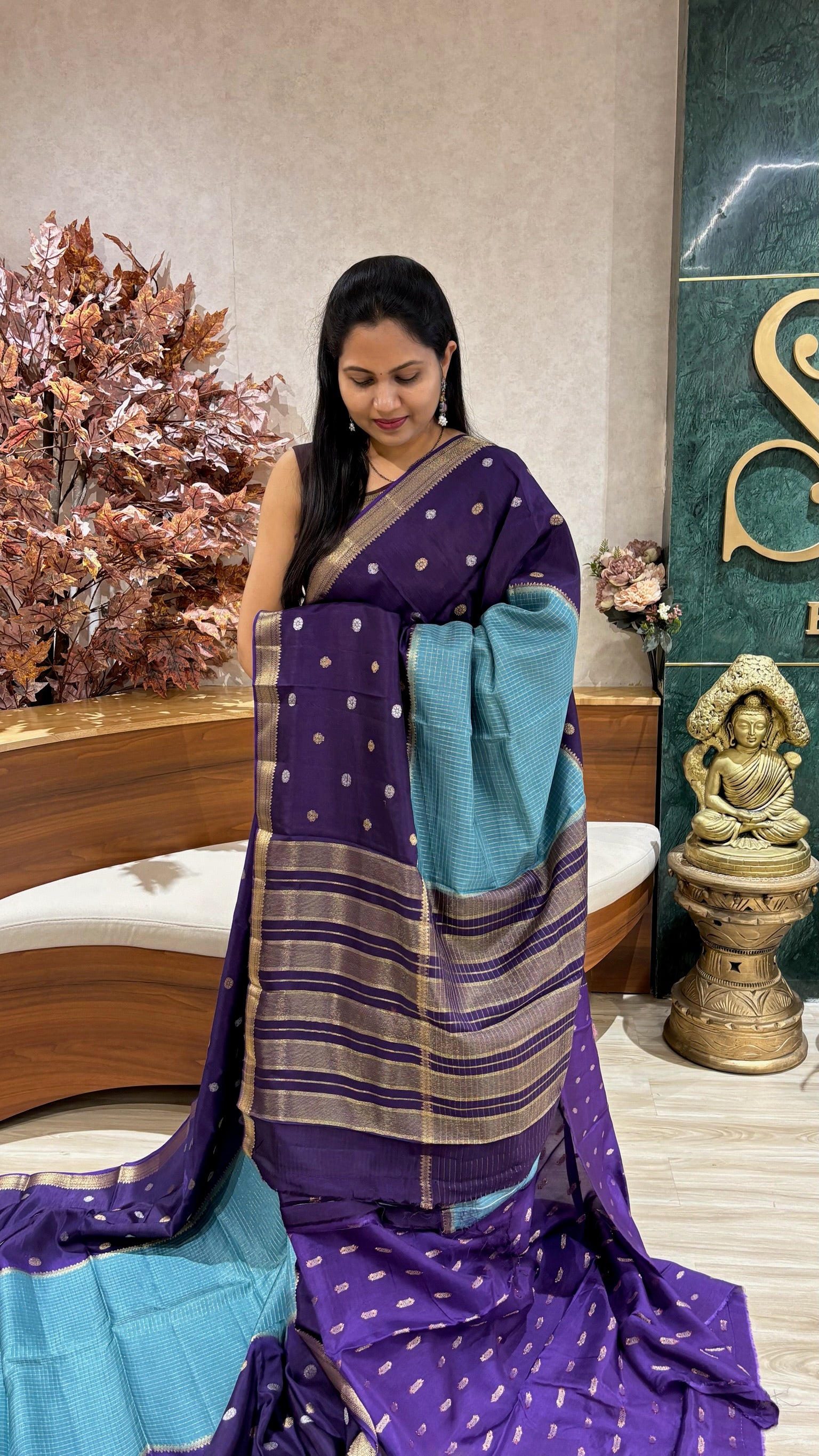 Russian silk checks and border