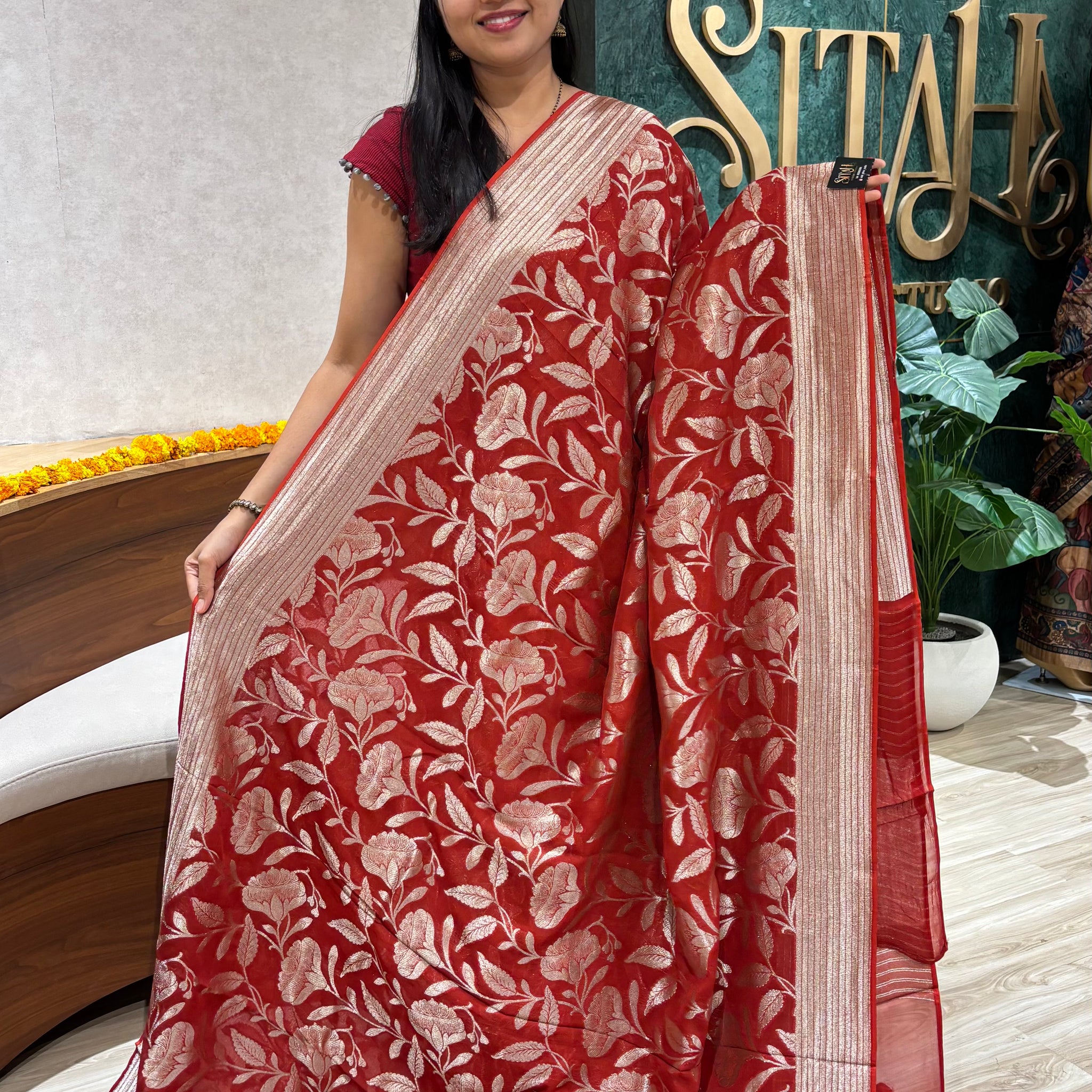 Georgette allover brick shade