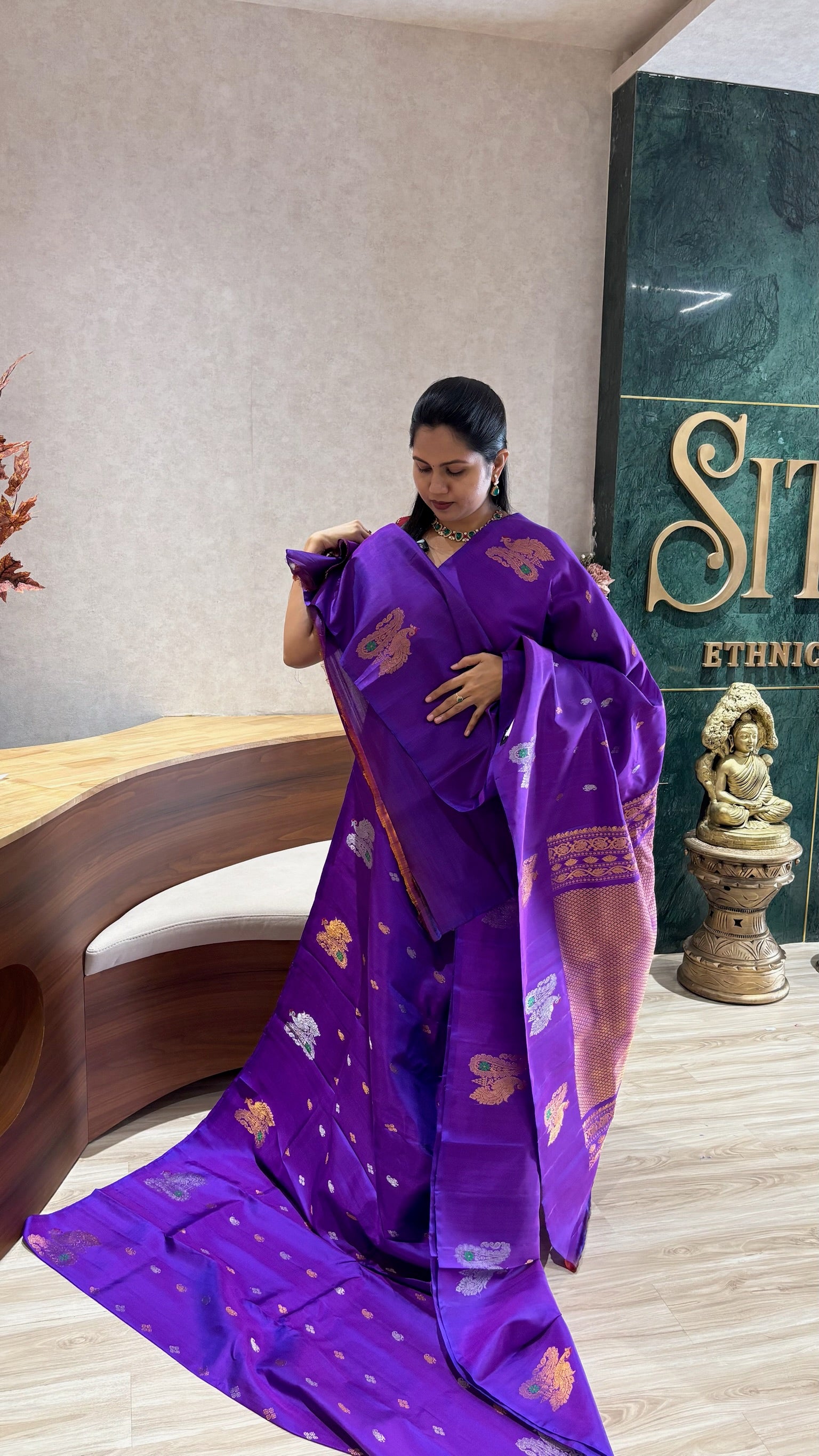 Handloom gadwal purple