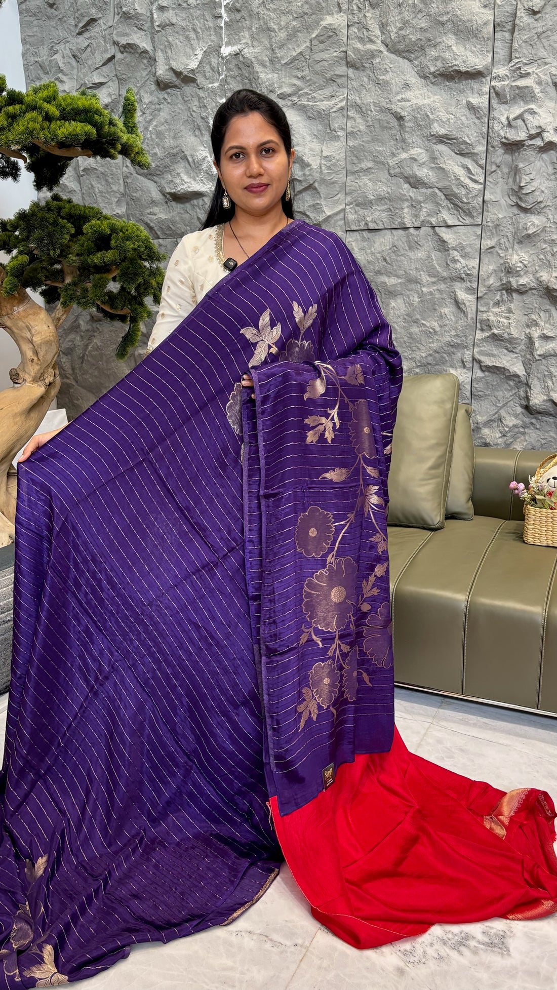 Designer crepe sarees purple