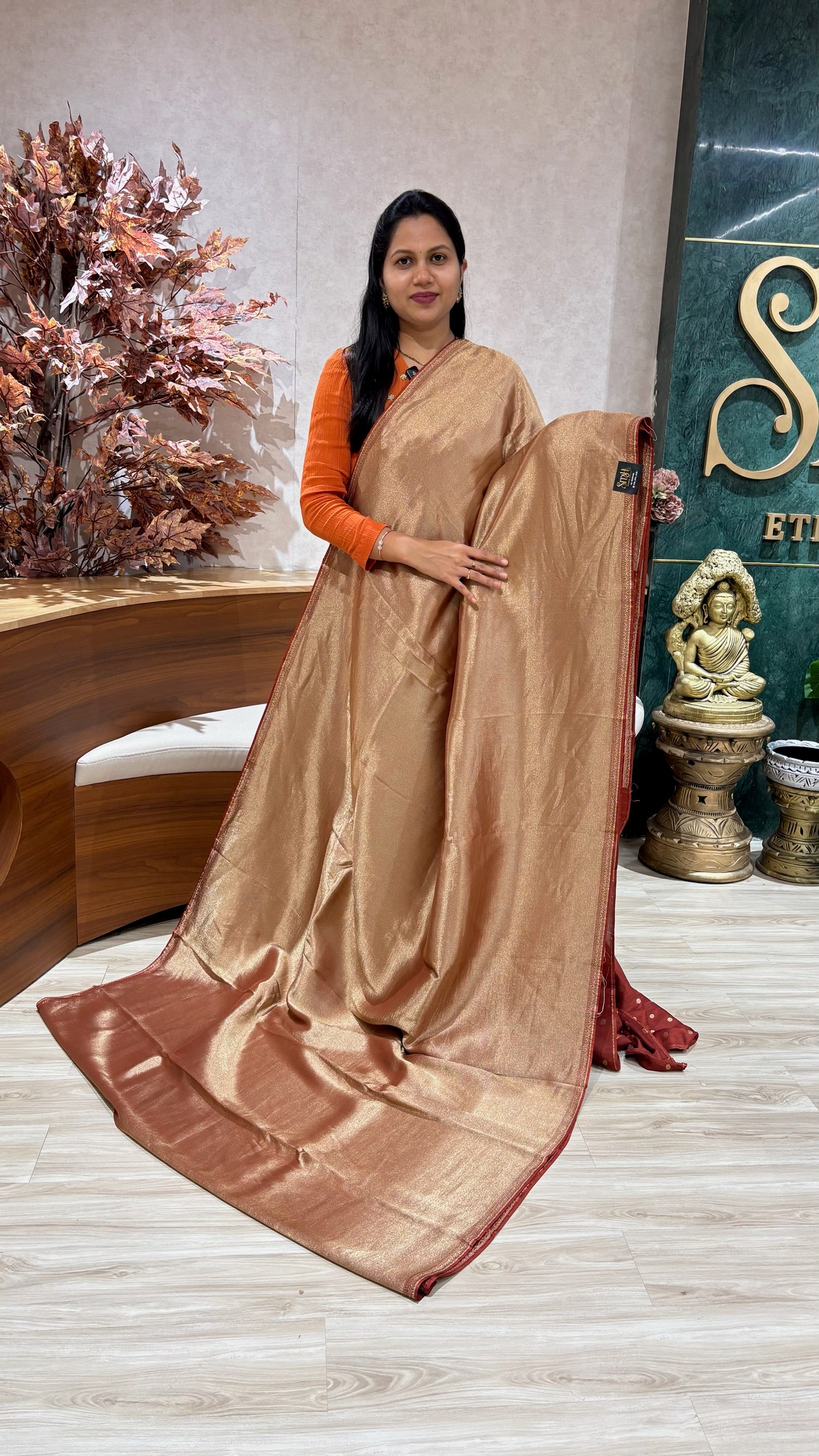 Banaras plain tissue georgette ready to ship