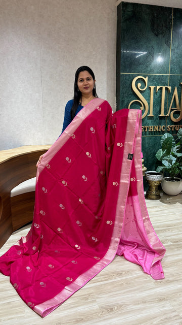 Tussar georgette pink