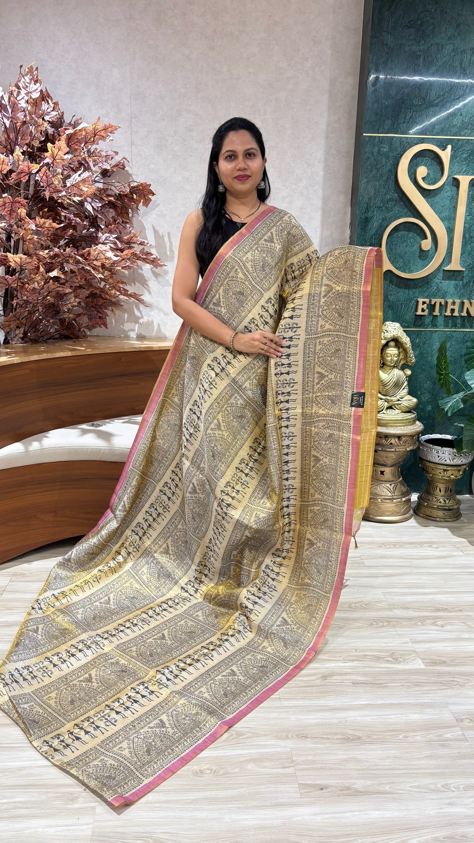 Madhubani art silk