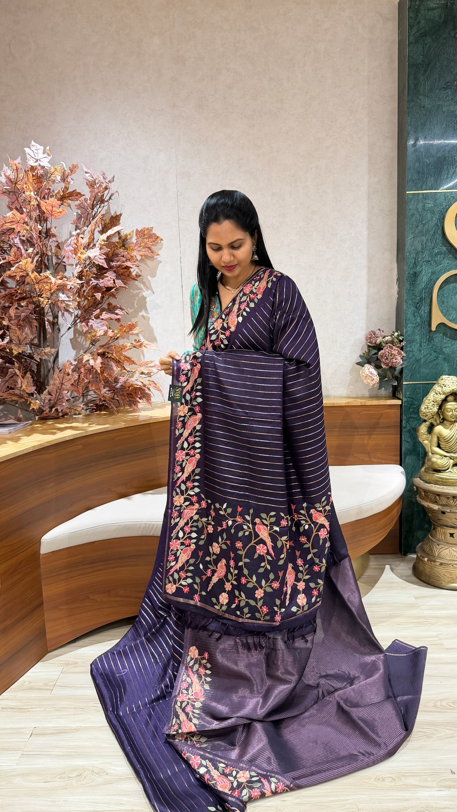 Tussar embroidery