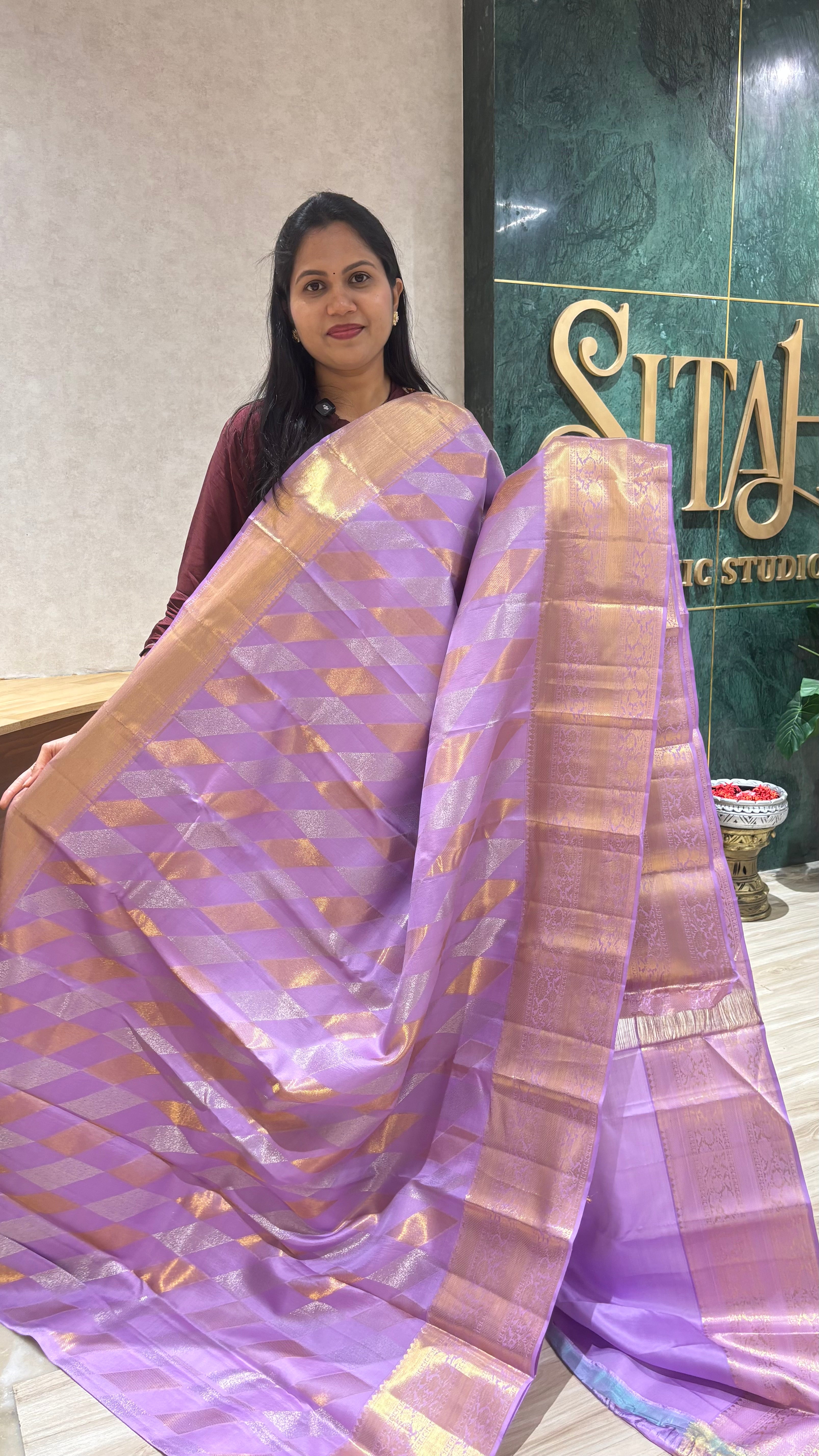 Handloom kanchi pattu lavender