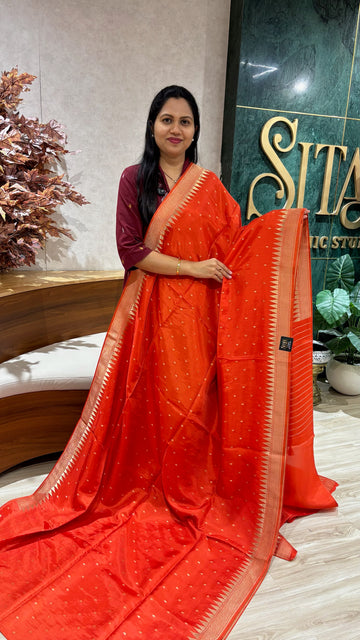 Mashru georgette orange