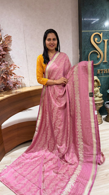 Mashru banaras onion pink