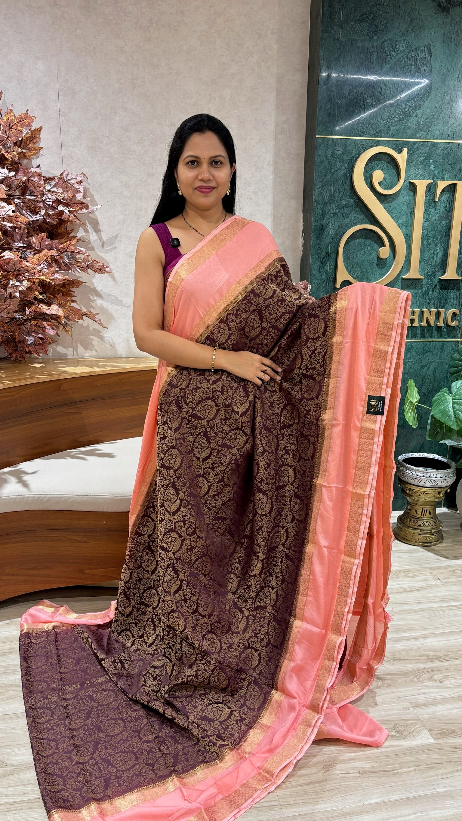 Brocade crepe silk