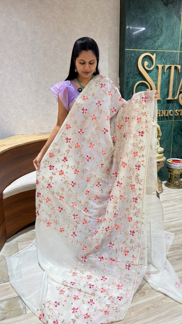 Georgette organza white