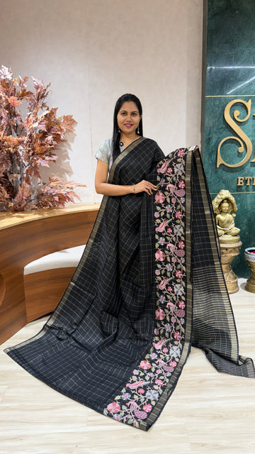 Tussar embroidery