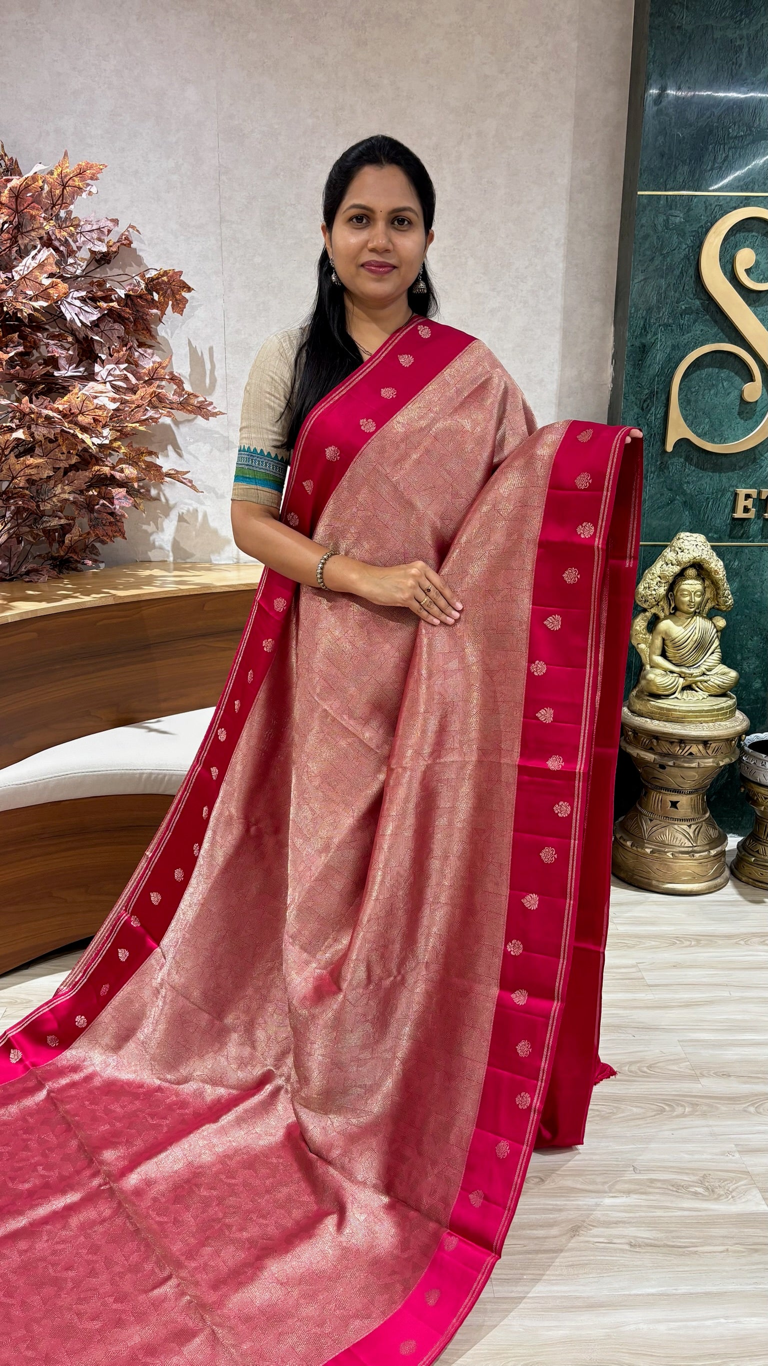 Mashru brocade pink
