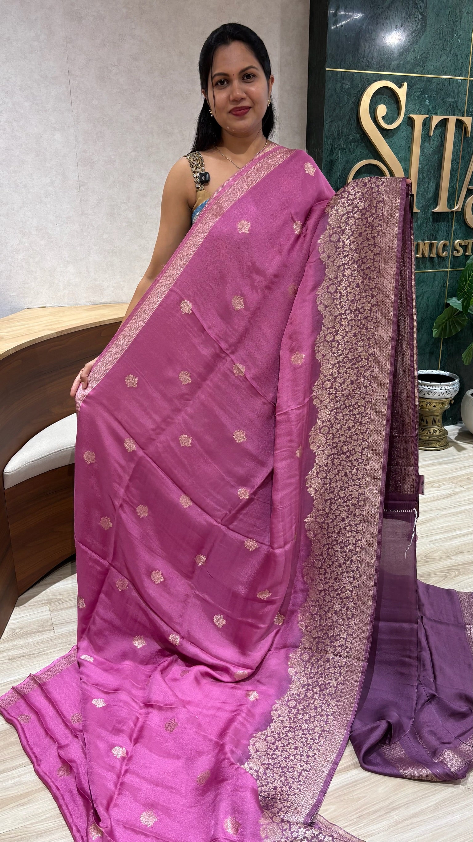 Tissue georgette onion pink-dusty lavender