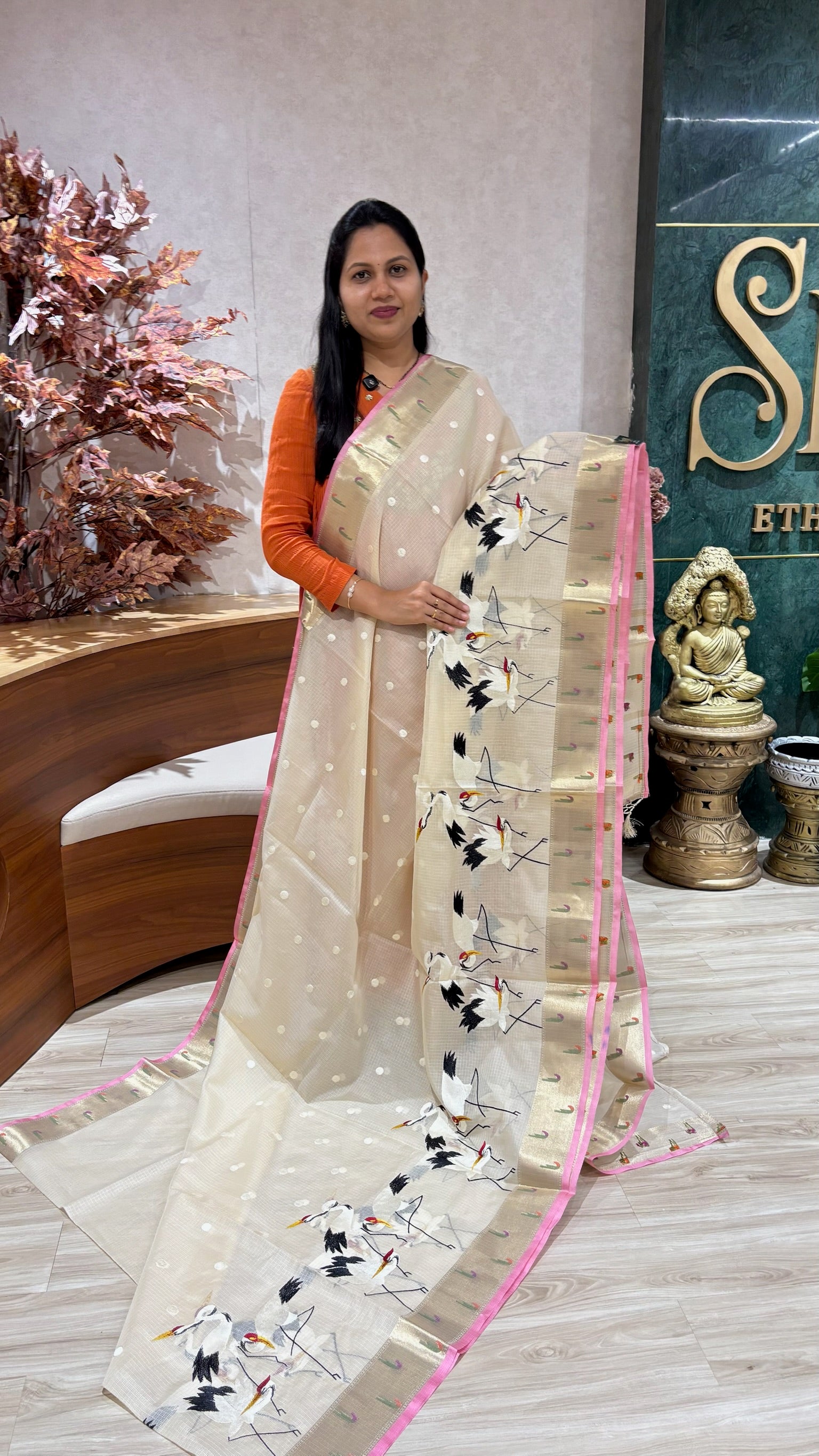 Silk kota embroidery