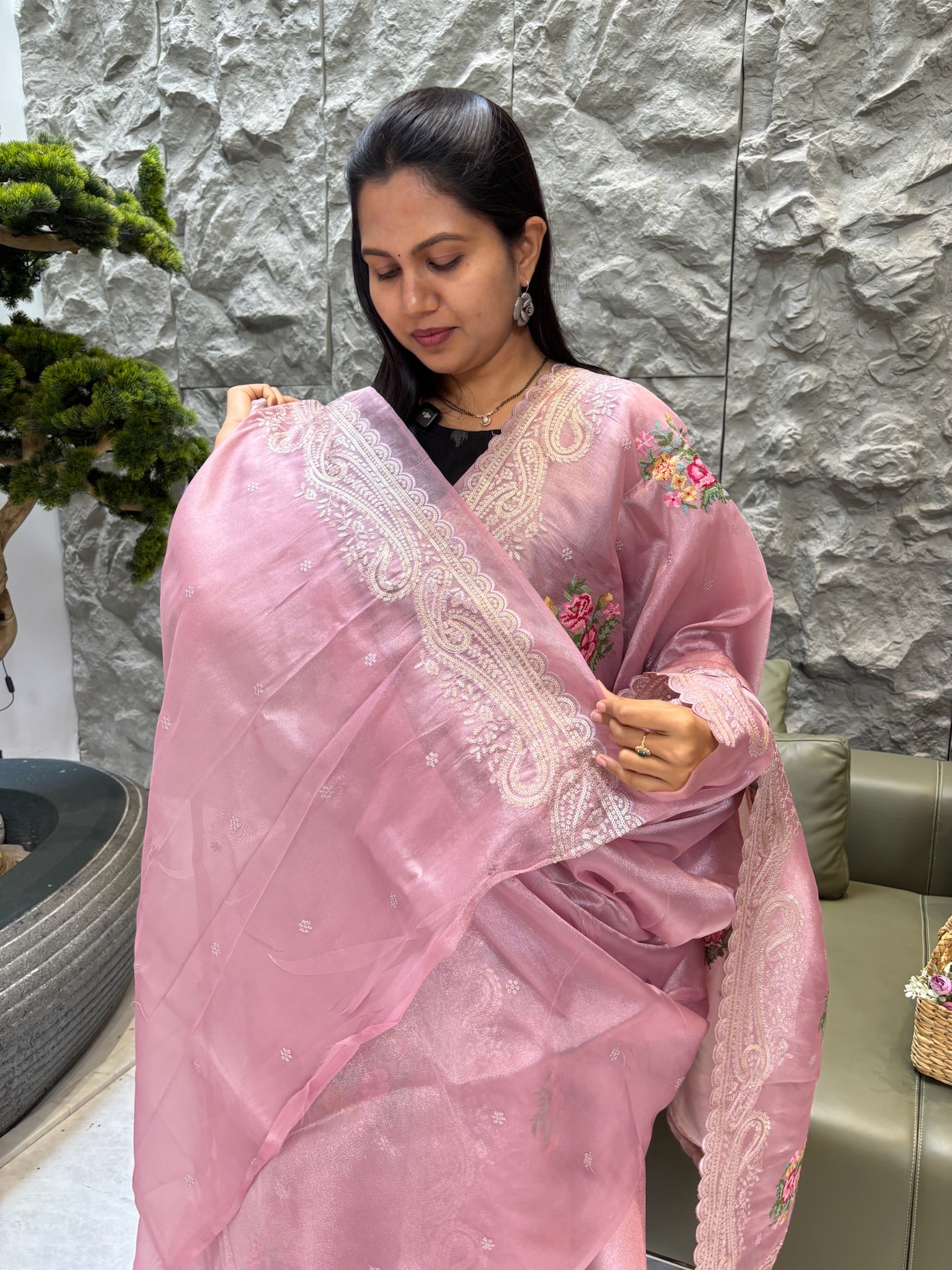 Fancy saree pink