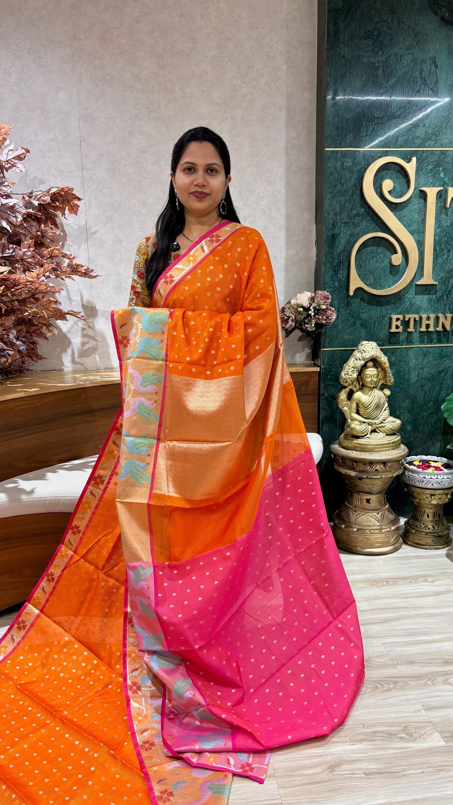 Silk kota orange