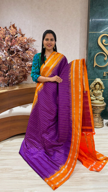 Handloom  gadwal tissue border