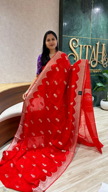 Crepe organza red