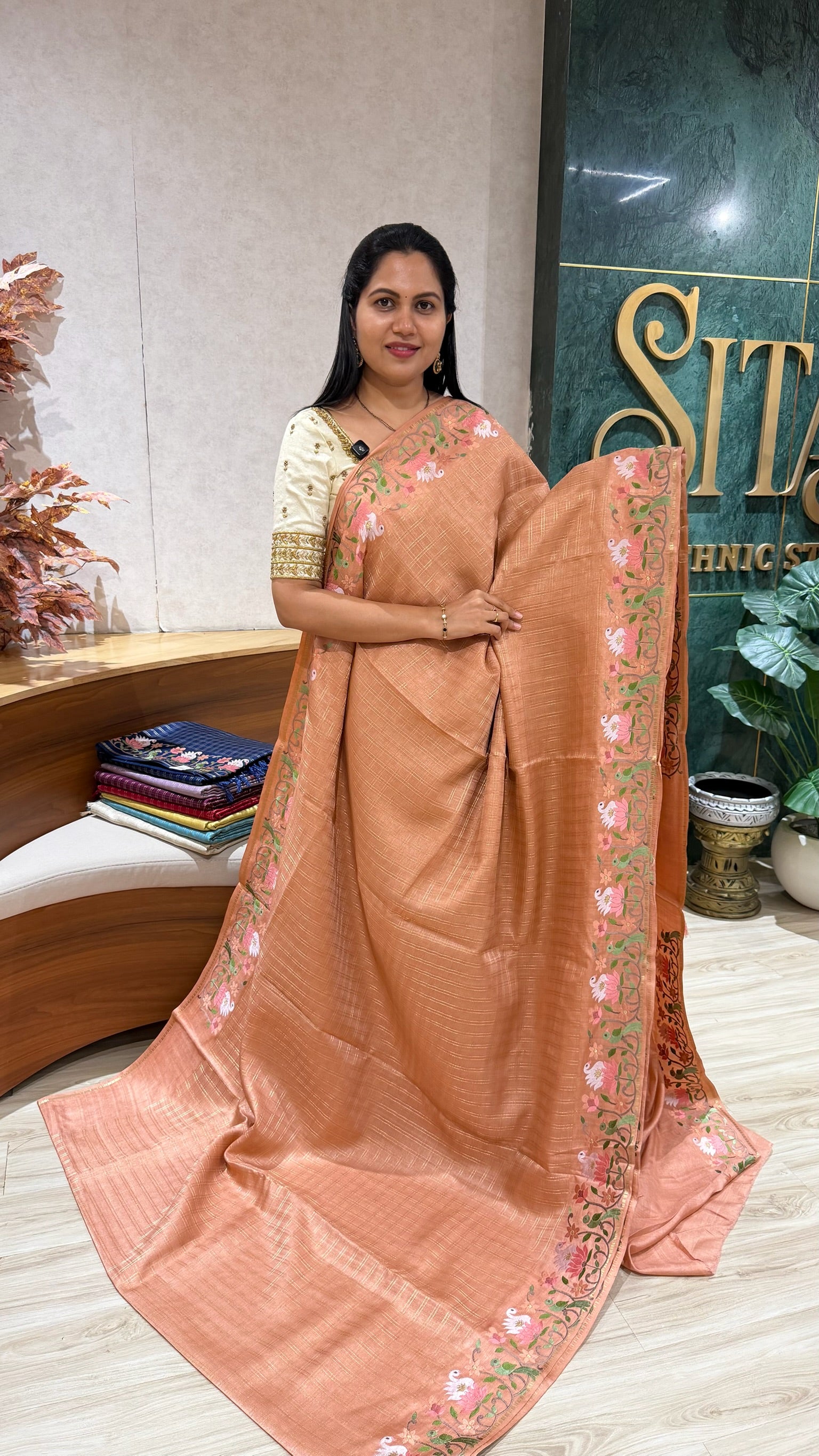 Fancy tussar embroidery