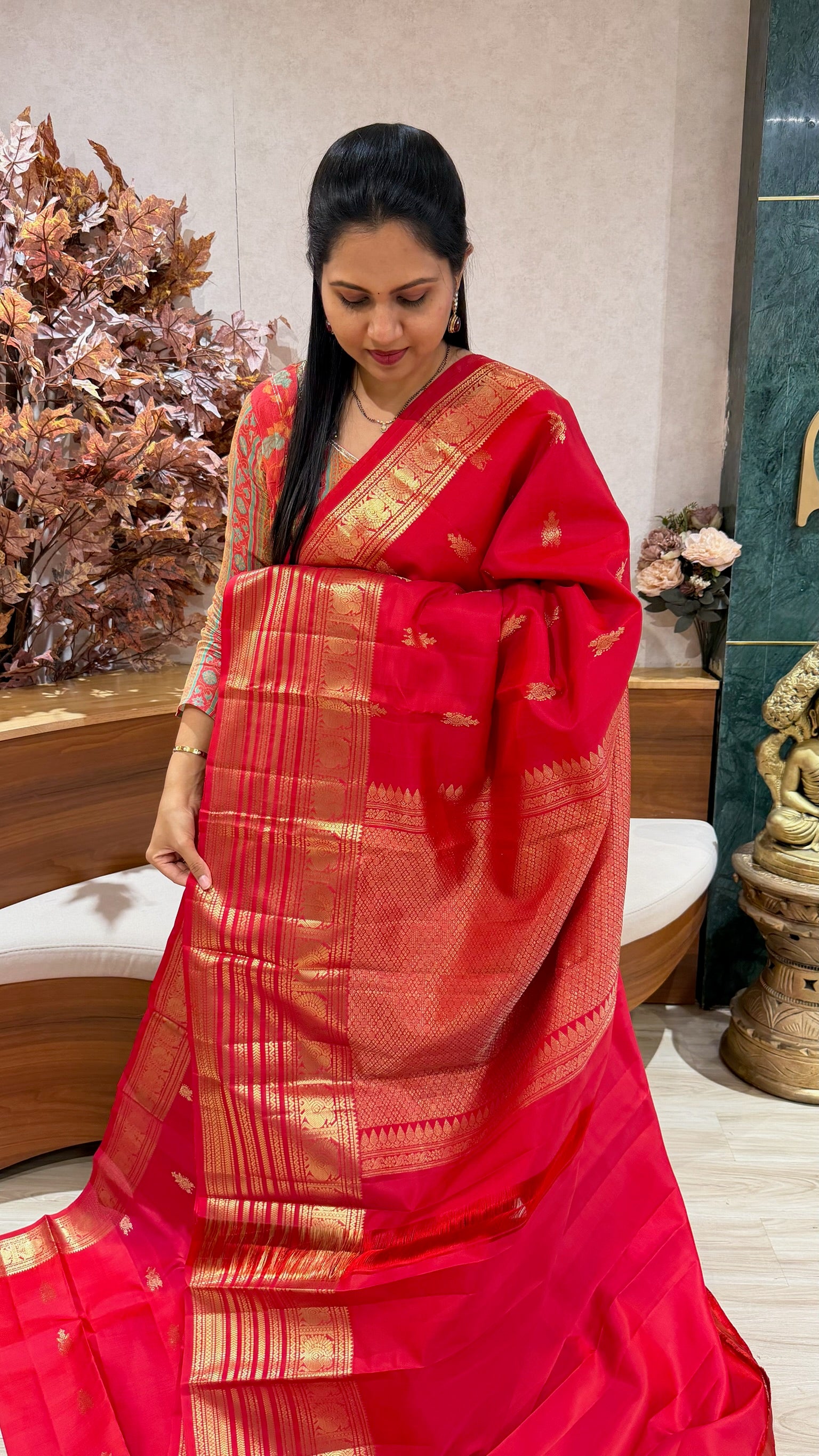 Handloom kanchi pattu maroon