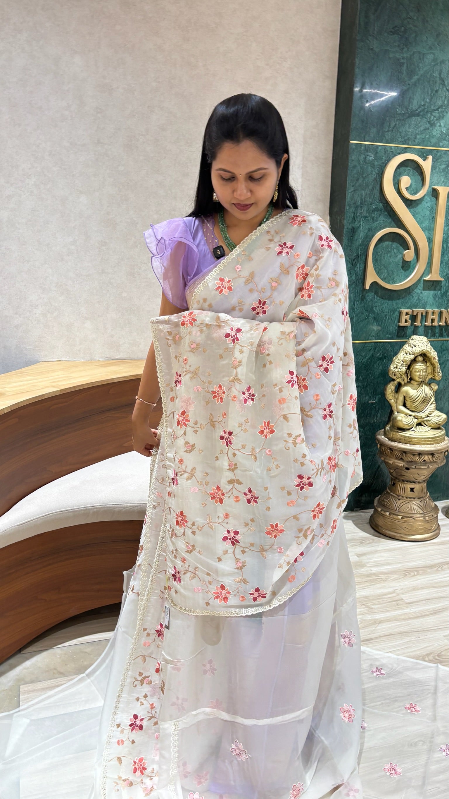 Georgette organza white