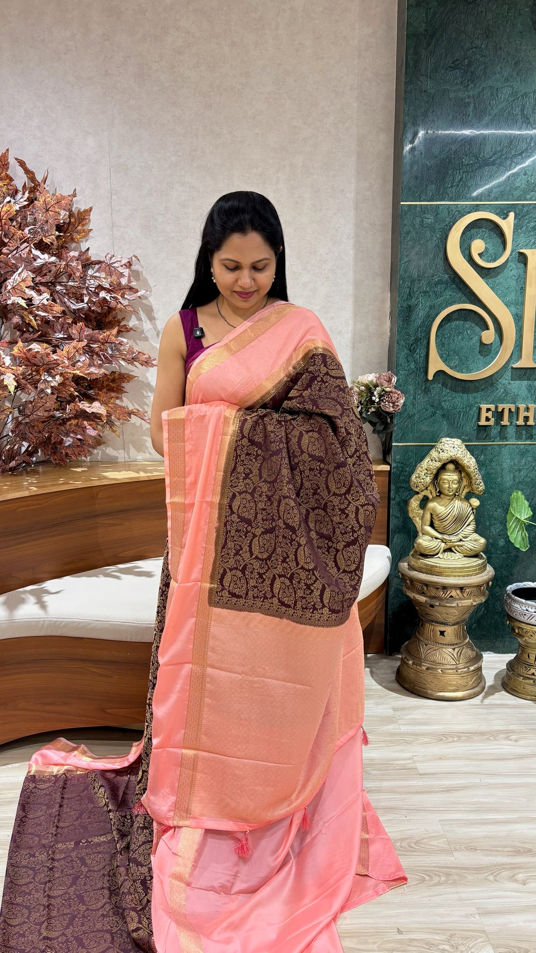 Brocade crepe silk