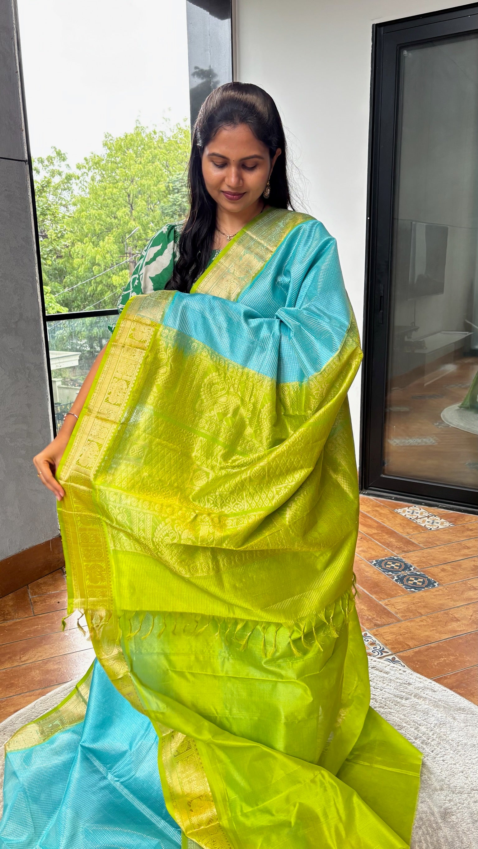 Mangalgiri pattu skyblue