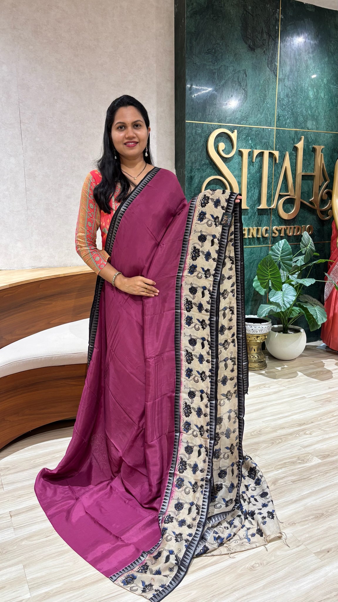 Chennur silk dark onion pink