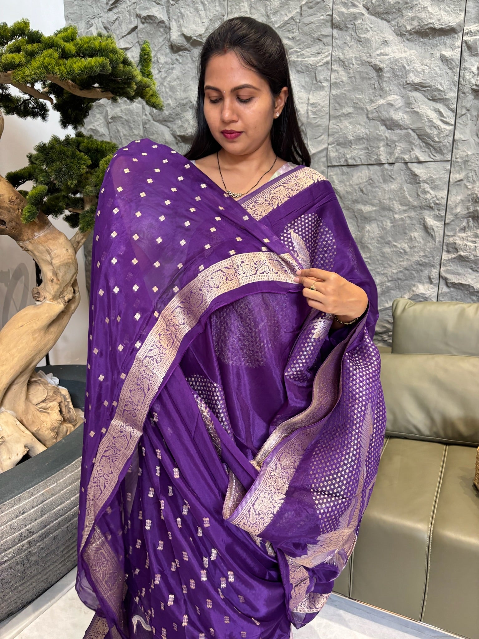 Chinnon saree purple