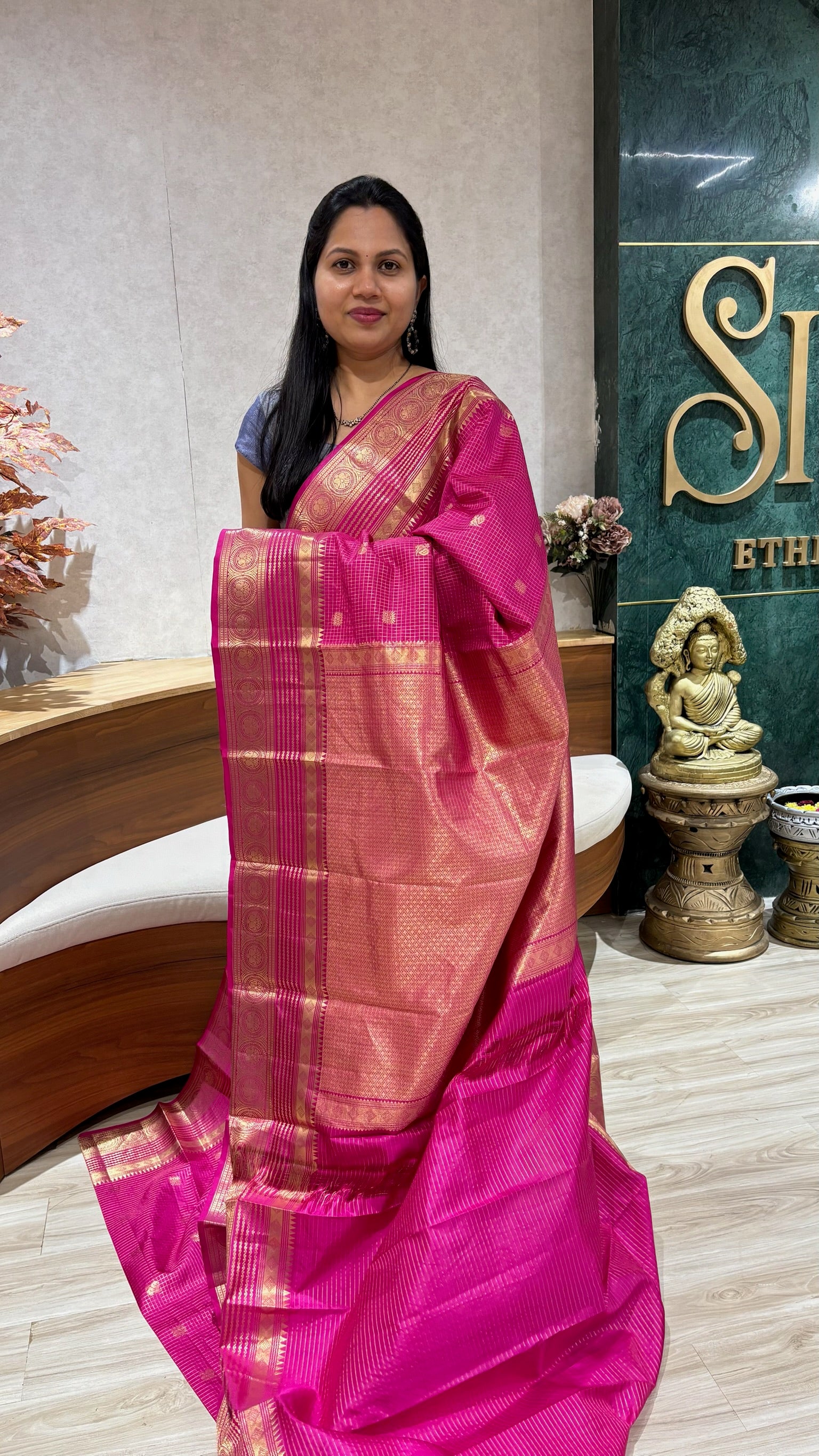 Handloom vintage kanchi pink