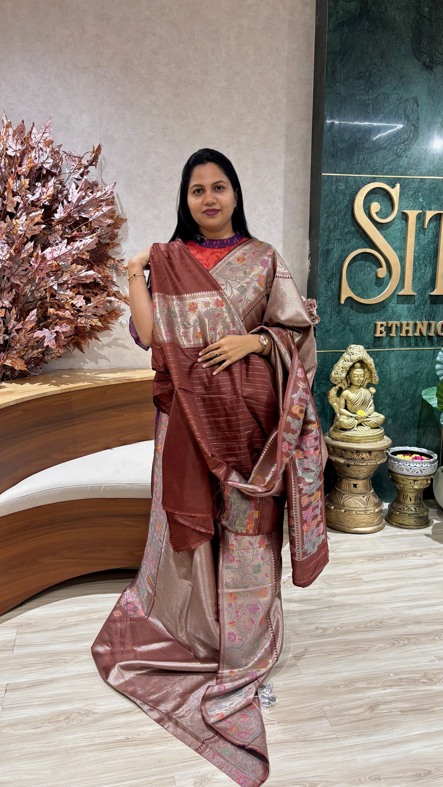 Tissue banaras floral paithani