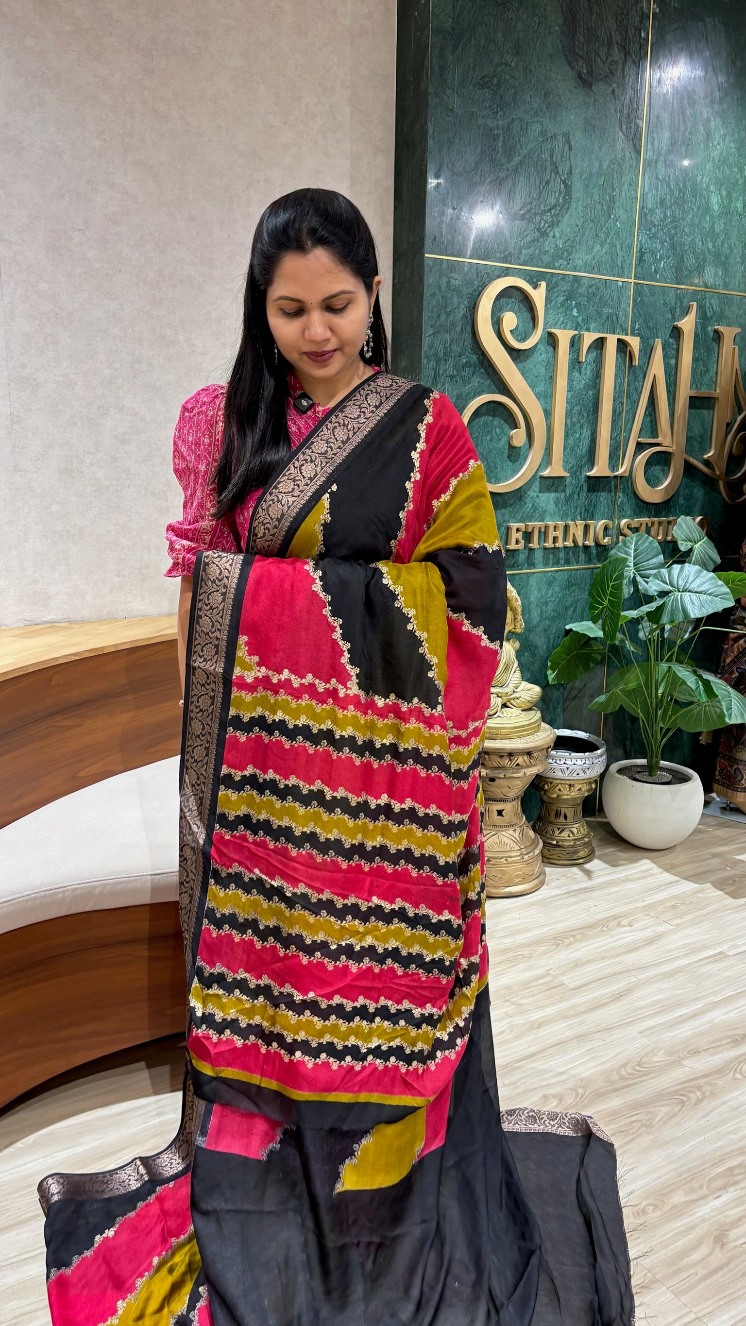 Casual black georgette