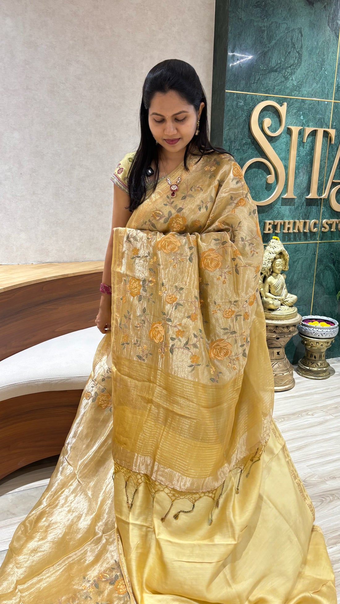 Handloom tissue cross stitch