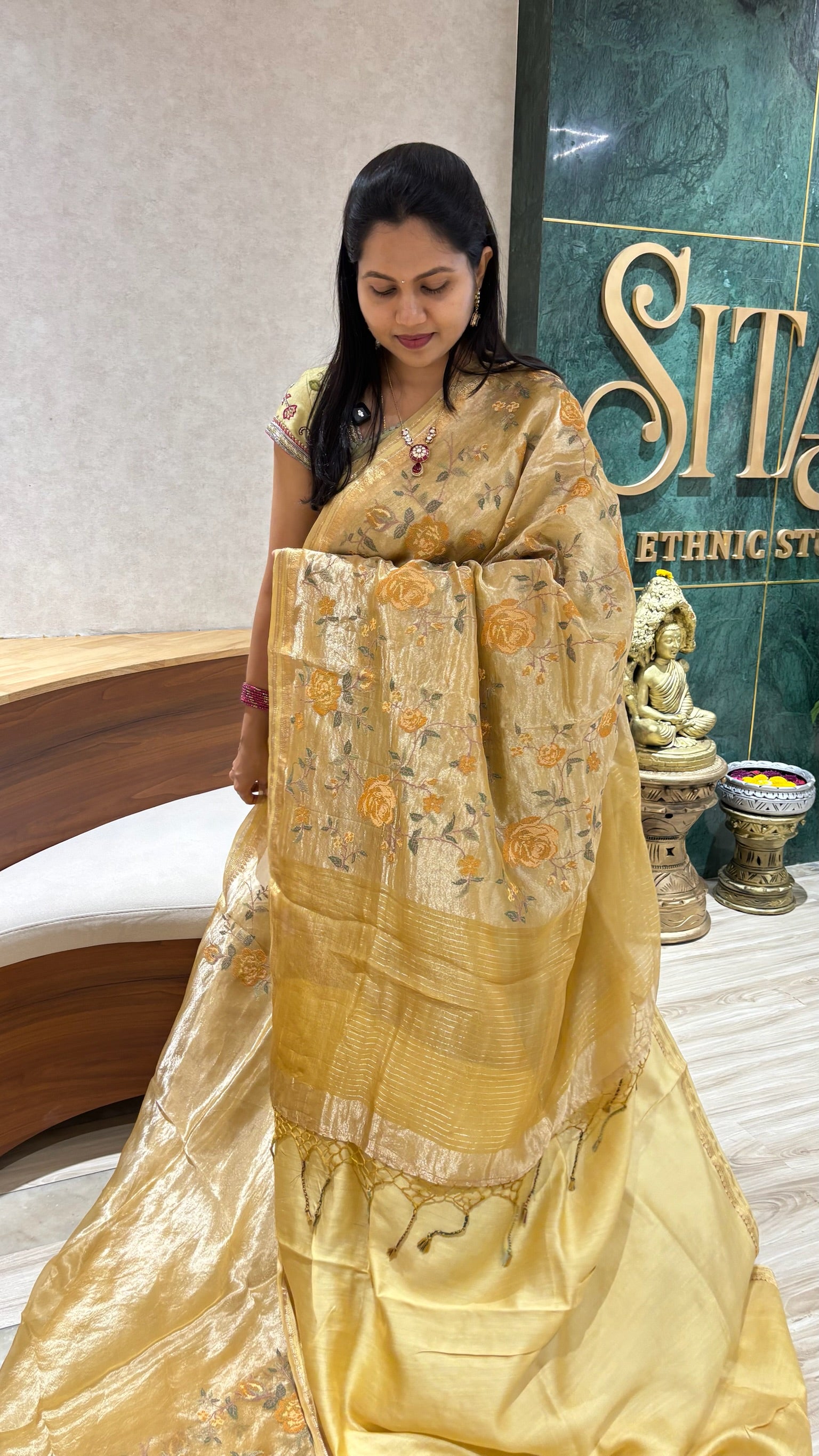Handloom tissue cross stitch