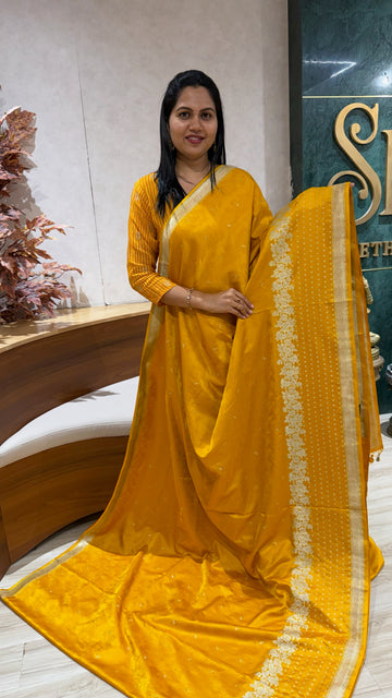 Mashru banaras yellow