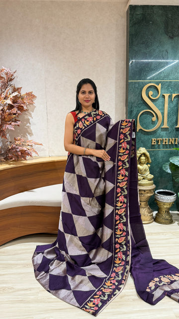 Munga Tussar embroidery
