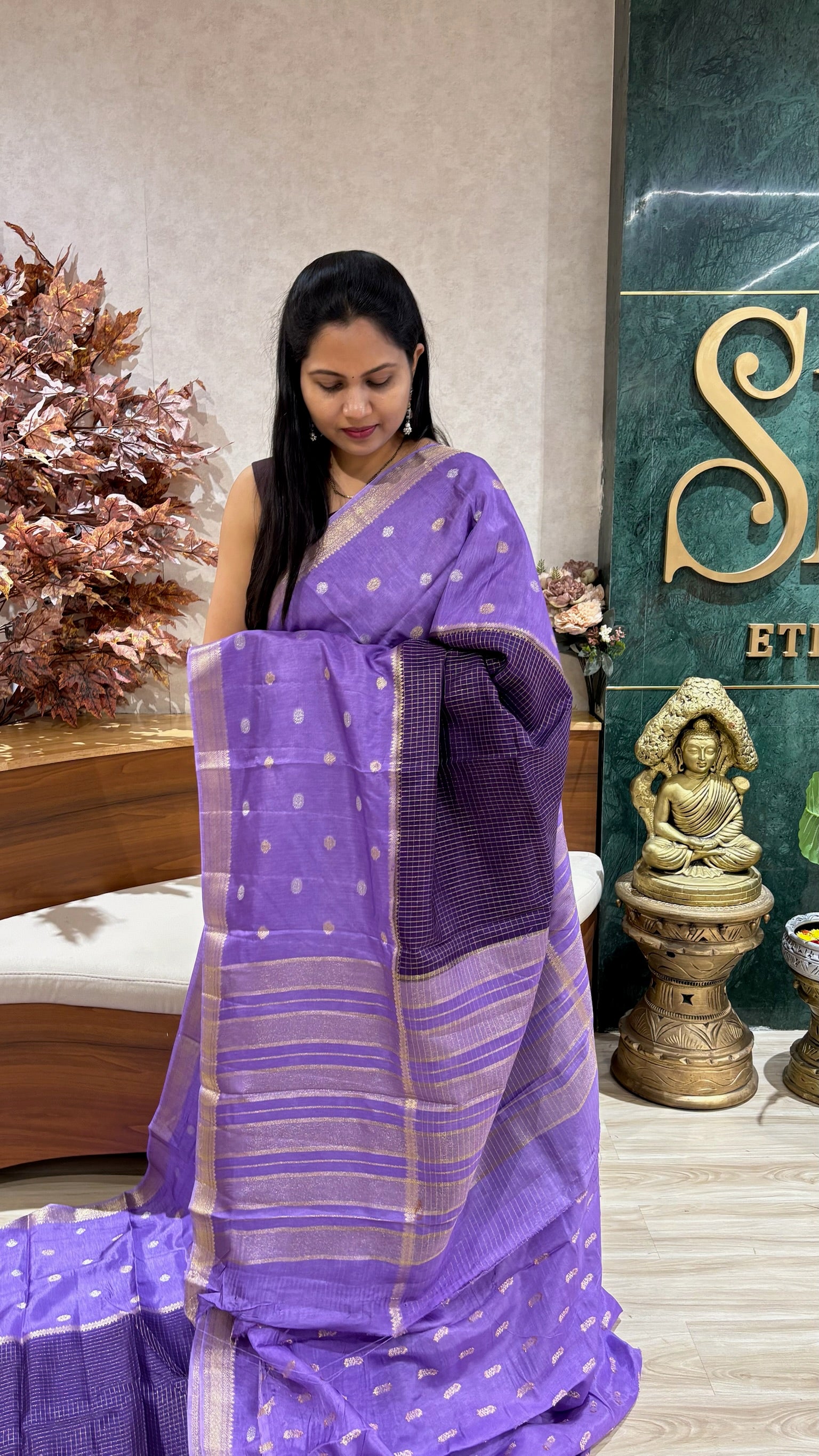 Russian silk checks and border