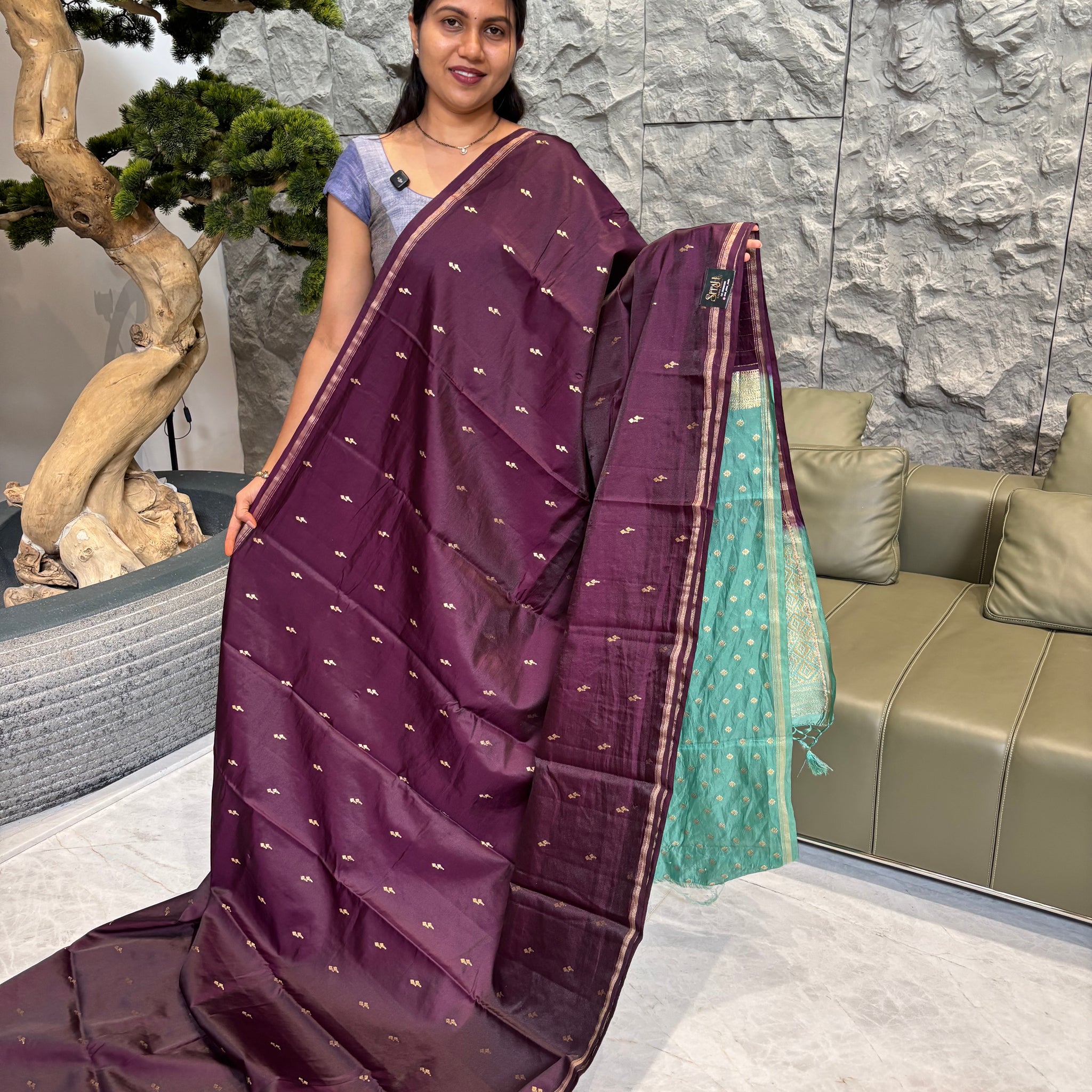 Soft pattu wine-seagreen