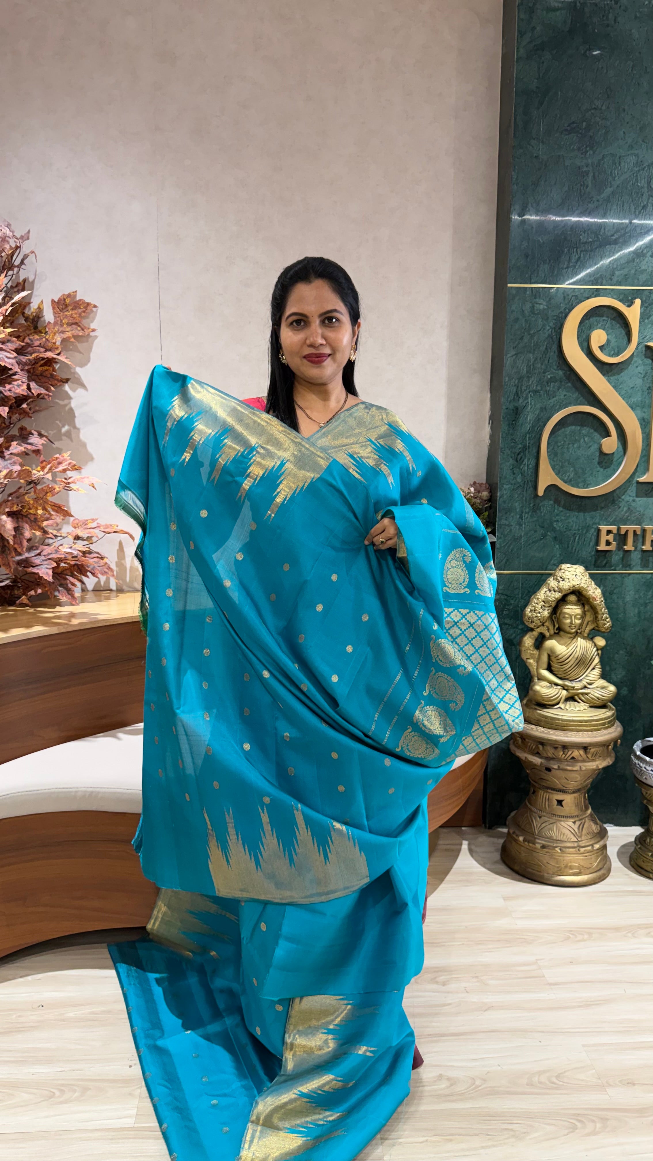 Handloom gadwal tissue border