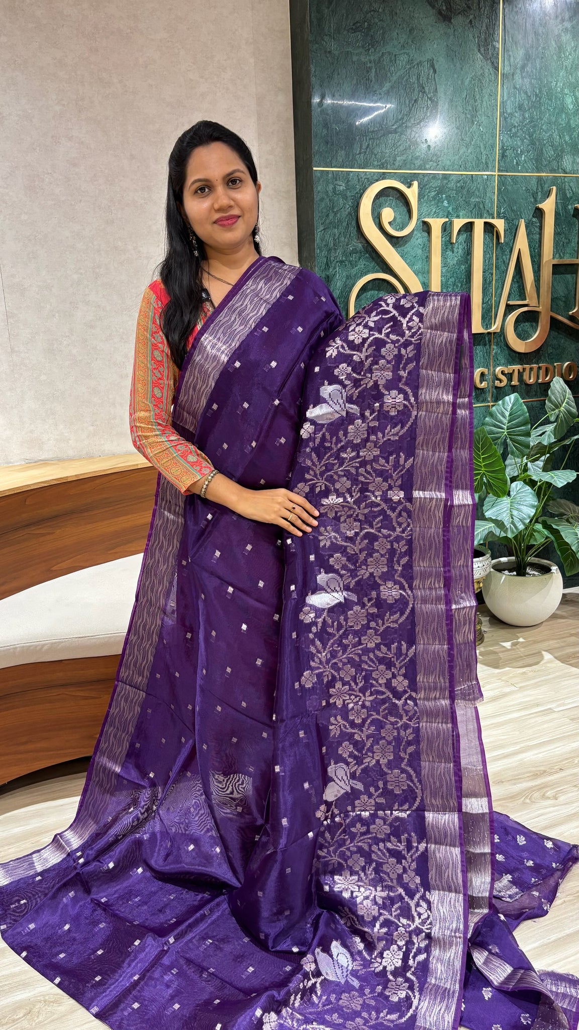 Paper silk dark violet